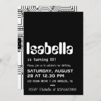 Geek d'ordinateur Invitation de fête d'anniversair