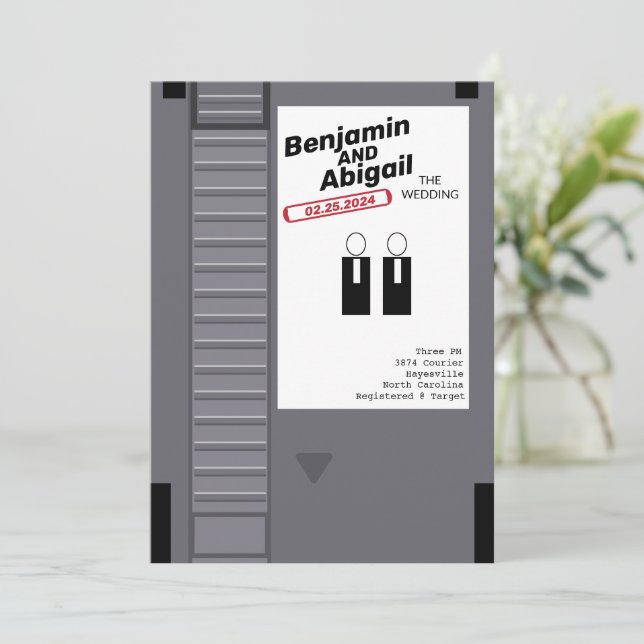 Geek moderne Nerd Gamer Vintage Retro Invitation (Debout devant)