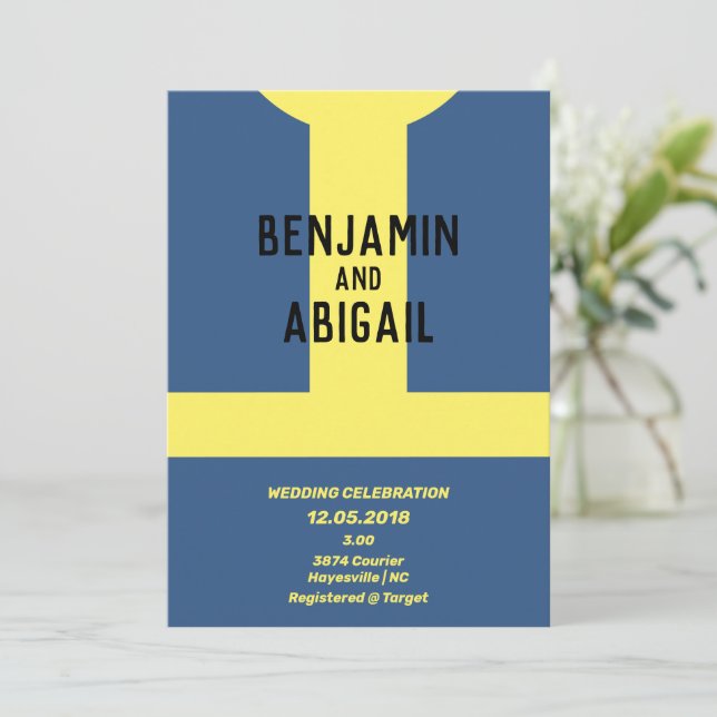 Géek Nerd Joueur Moderne Invitation Caveau Or Bleu (Debout devant)