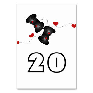 Geeky Gamers Mariage carte table foncé