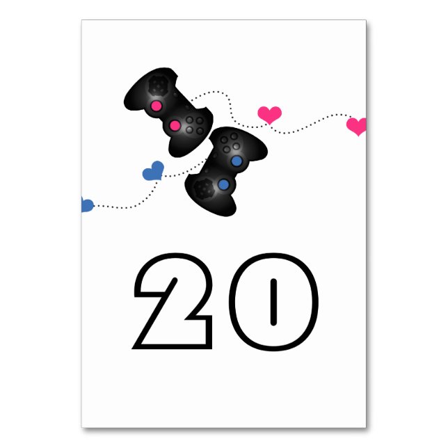 Geeky Gamers Mariage Carte table rose foncé bleu (Par défaut)