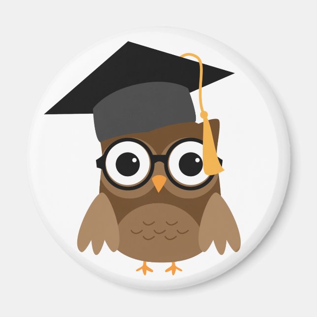Geeky Owl avec lunettes et aimant Casquette Gradua (Devant)