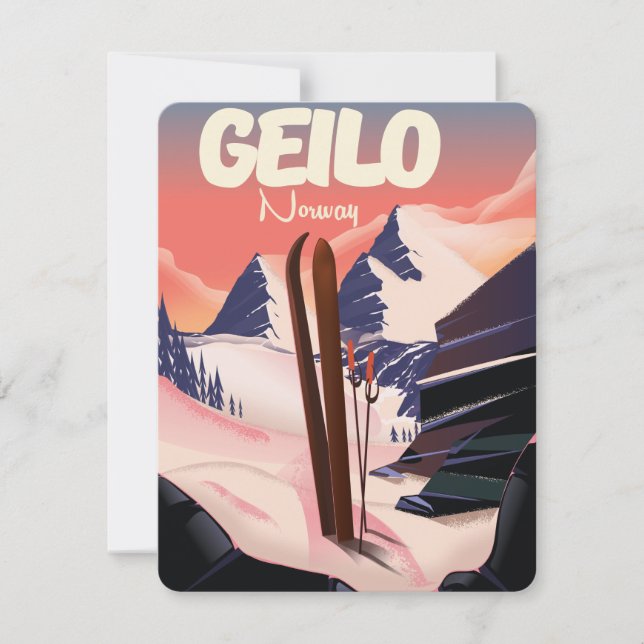 Geilo Norvège belle affiche de ski. (Devant)