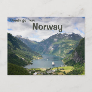 Geiranger fjord salue carte postale