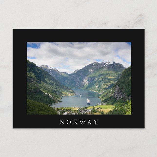 Geirangerfjord en Norvège carte postale frontière  (Devant)