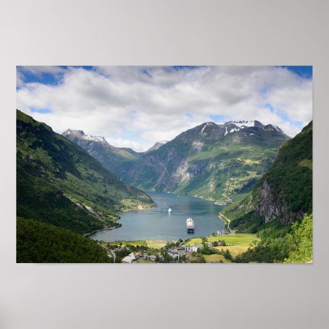 Geirangerfjord view in Norway poster print (Devant)