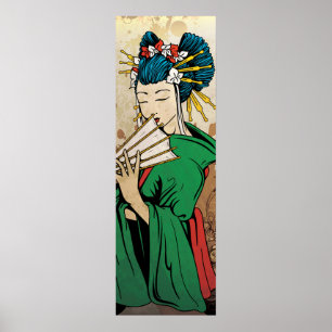 Geisha 芸 者 affiche japonaise longue impression ver