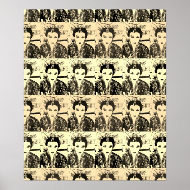 Geisha Selfie Cool Wall Pop Art Poster (Devant)