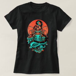 Geisha Tattoo brûlé t-shirt orange et noir