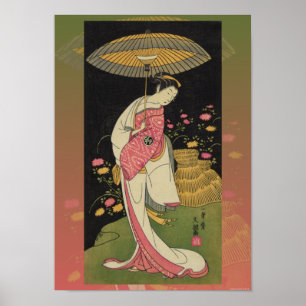 Geisha Umbrella Abstract Japan Pop Art Poster