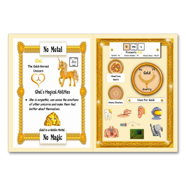 Gel - Gold Horn Unicorn carte de commerce (Devant)