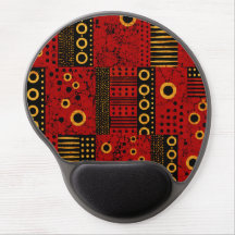 Tapis de souris en gelée Tribal Red Sunburst afric