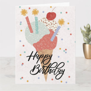 Gelato Fun Anniversaire Carte de voeux pliée