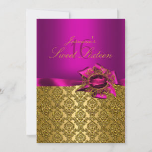 Gem & Bow  Invitation Rose pour les 16 ans