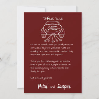 Gem & Pen Carte de remerciements Ruby
