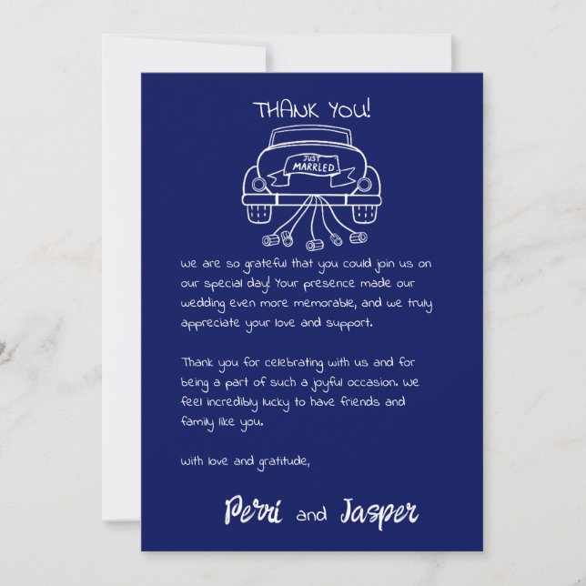 Gem & Stylo Carte de remerciements Royal Blue (Devant)