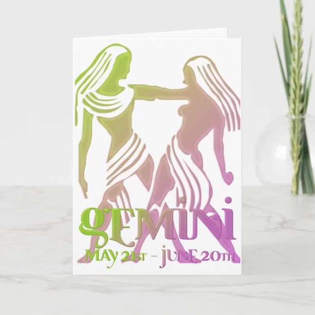 Gemini Astrologie Anniversaire Carte design 1 (Devant)