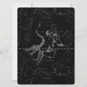 Gemini Constellation Map Engraving par Hevelius