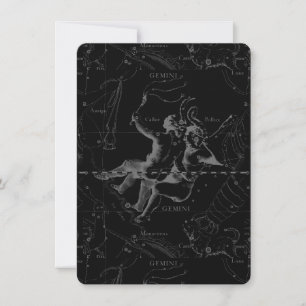 Gemini Constellation Map Engraving par Hevelius