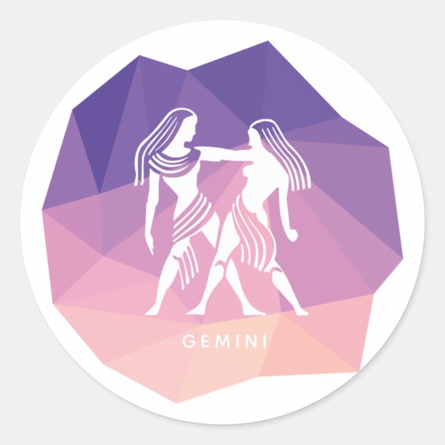 Gemini horoscope signe un autocollant rond moderne (Devant)