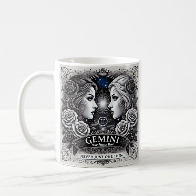 Gemini "Jamais qu'une seule chose" Zodiac Mug (Gauche)