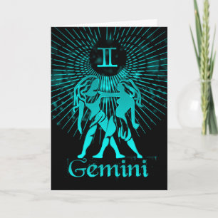 Gemini, Les Jumeaux Symboles Zodiac Carte de voeux