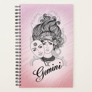 Gemini masqué rose dame Zodiac blanc à l'intérieur