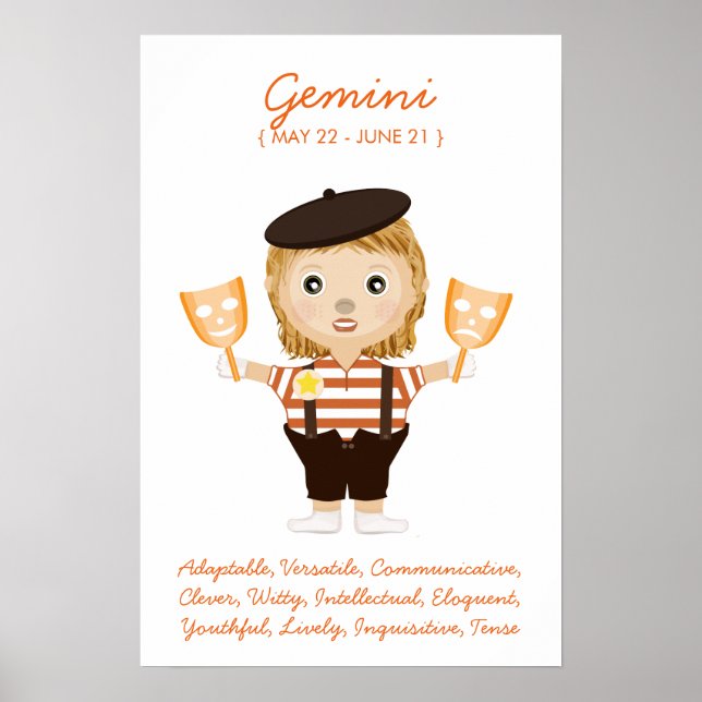 Gemini - Poster Horoscope pour fille (Devant)