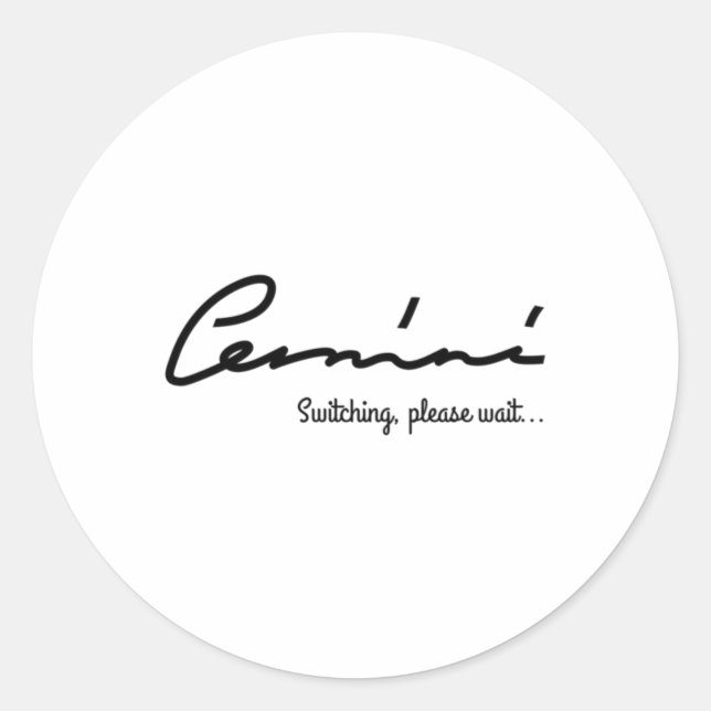 Gemini Quirky Tee. Autocollant (Devant)