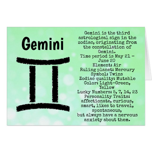Gemini Symbol Happy Birthday Horoscope Zodiac (Devant horizontal)