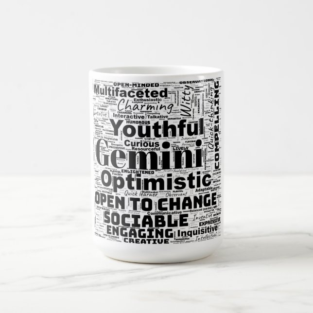 Gemini Zodiac Mot Cloud Inspiration Mug (Centre)