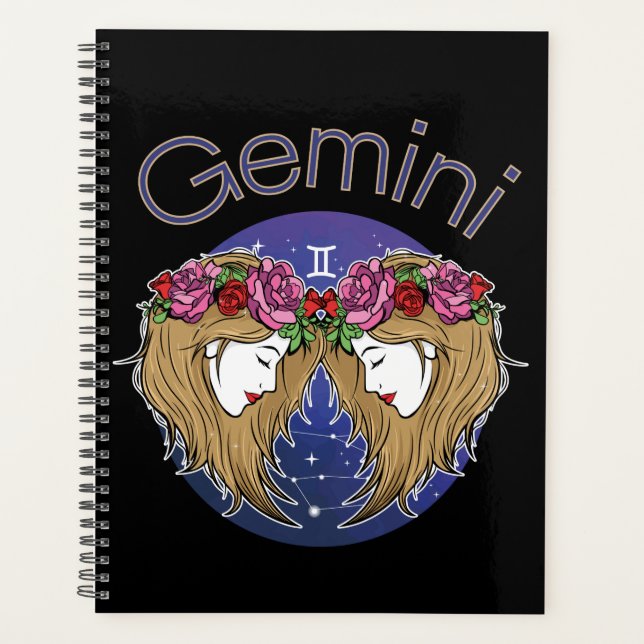 Gemini Zodiac Sign Calendar Planner (Devant)