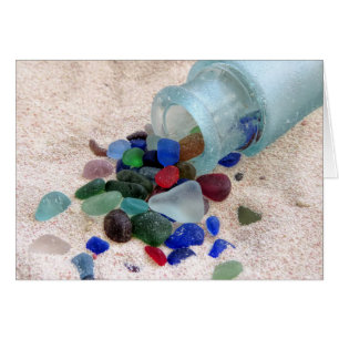 Gemmes dans une bouteille - verre de mer