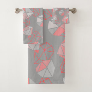 Gemmes modernes Motif Gris et corail 