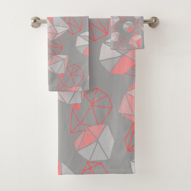 Gemmes modernes Motif Gris et corail (En situation)