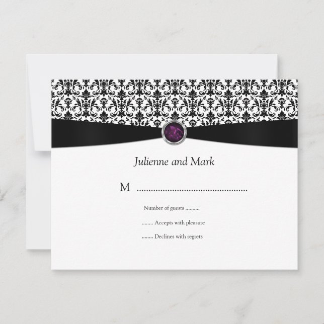 Gemstone noir blanc Améthyste RSVP (Devant)