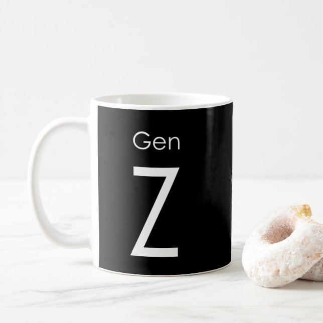 Gen Z tasse de tasse, noir par Foton Art (Avec donut)