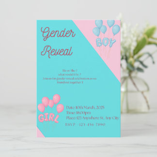 Gender reveal invitation 