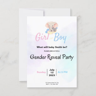 Gender Reveal Party & Baby Shower Invitation