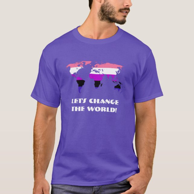 Genderfluidité Fierté - Changer le T-shirt mondial (Devant)