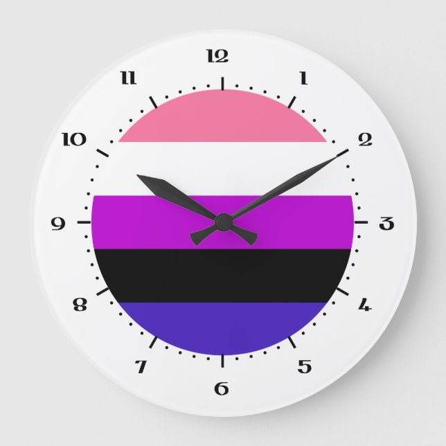Genderqueer Fierté drapeau Grand Horloge (Recto)