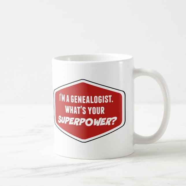 Généalogiste Superpuissance Personnalisée Café Mug (Droite)