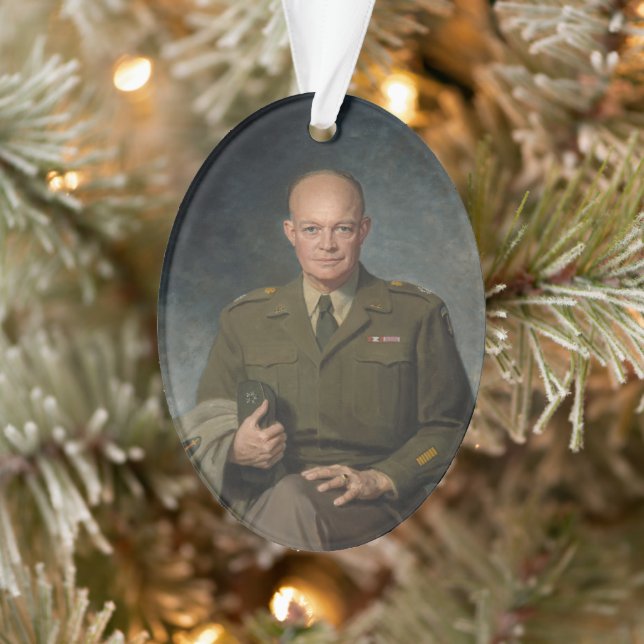 Général Dwight Eisenhower Portrait peint 5 étoiles (Arbre)
