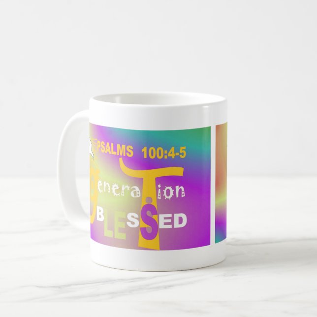 Génération Bienheureuse (En Anglais) Mug De Café (Devant gauche)