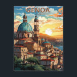 Gênes, Italie, Carte postale d'une ville avec et d<br><div class="desc">Gênes,  Italie,  Poster d'une ville et d'un bleu</div>