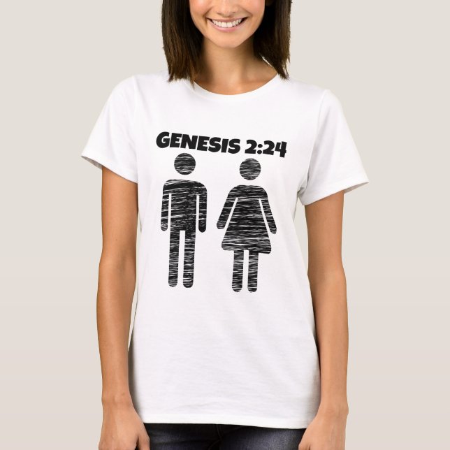 GENÈSE 2:24 T-SHIRTS DE MARIAGE (Devant)
