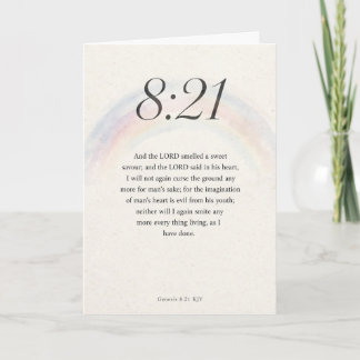 Genèse 8:21 KJV Carte de vœux de verset biblique