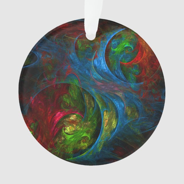 Genèse Bleu Art Abstrait Cercle acrylique (devant)