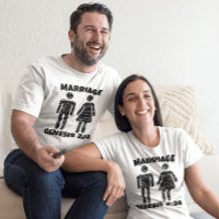 GENÈSE DE MARIAGE BIBLIQUE CHRÉTIEN 2:24 T-SHIRTS
