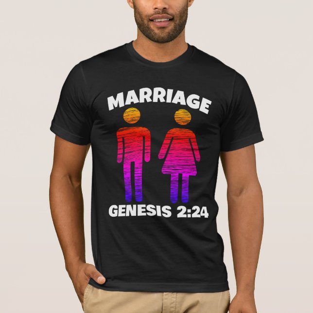 GENÈSE DU MARIAGE CHRÉTIEN 2:24 T-SHIRTS (Devant)